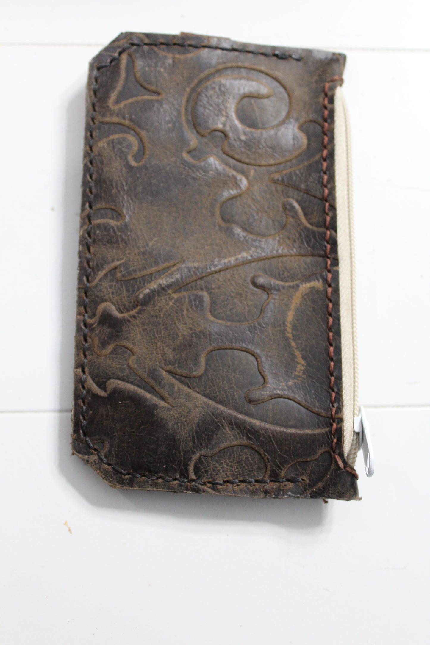 Purse Pal Brown with Embossed Floral